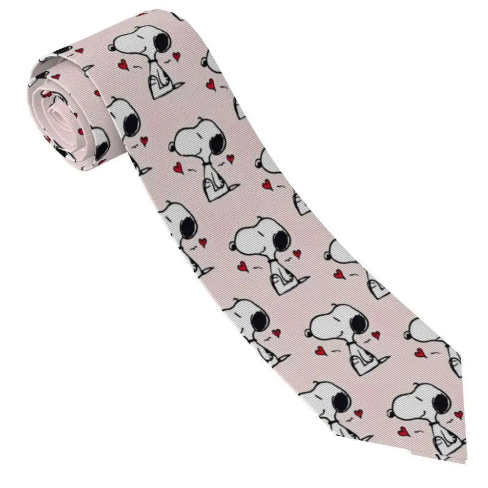 Snoopys & Woodstock Smile Giggle Laugh Neckties Silk 8 cm Neck Tie for Mens Shirt Accessories Cravat Wedding Accessories Office