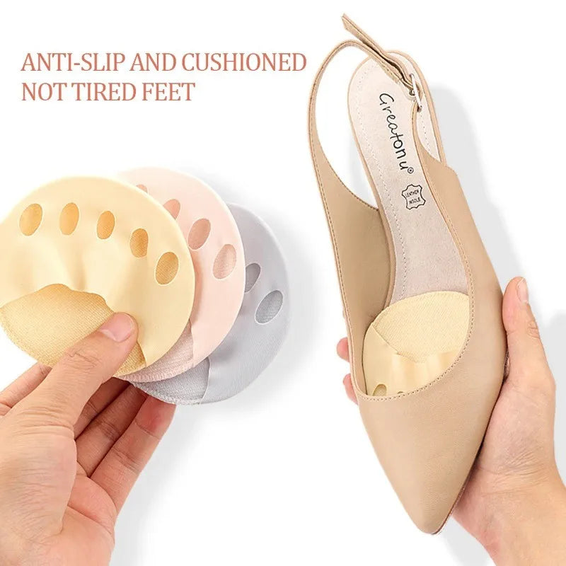 Women Five Toes Forefoot Pads High Heels Half Honeycomb Breathable Insoles Summer Thin Ice Silk Invisible Feet Care Socks Insert