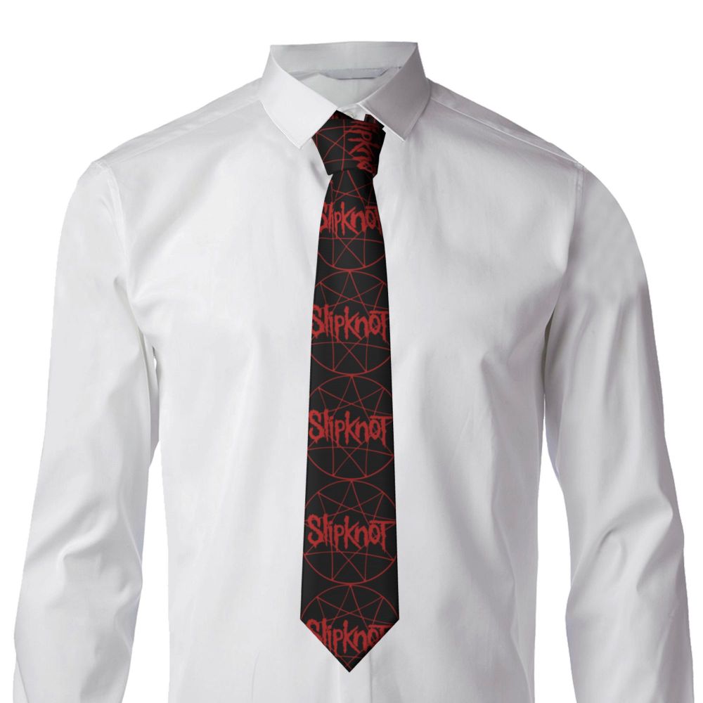 Slipknots Neckties Men's Customized Silk Heavy Metal Rock Music Gift Neck Tie for Office