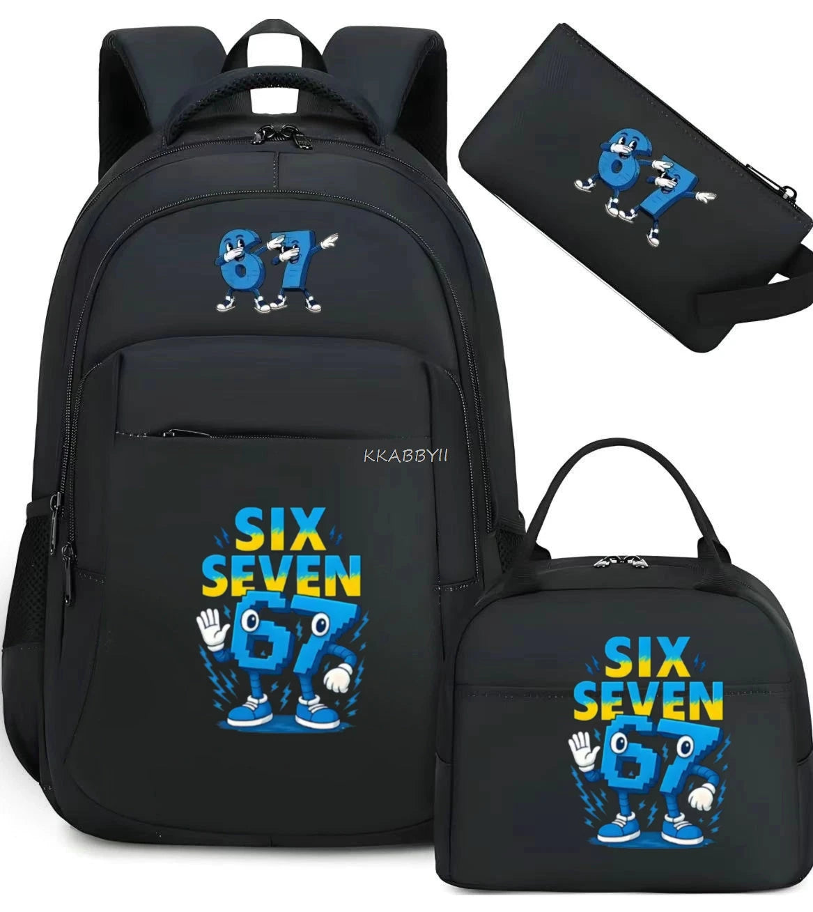 Steal A BrainRot Backpack with Lunch Bag for 67 Six Seven Teenagers Student School Bags Casual Comfortable Travel Set