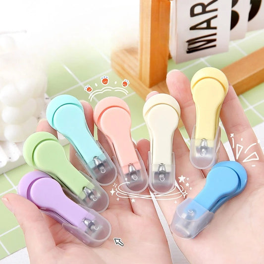 Nail Clipper Anti-Splash Portable 1pc Stainless Steel Cute Macaron Colors Compact Design Home Travel Manicure Nail Tools