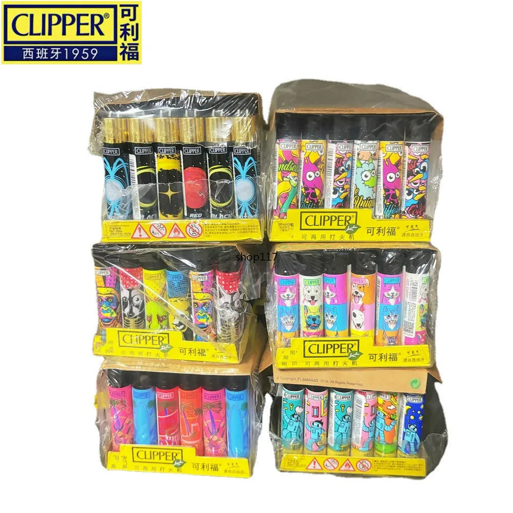 Clipper Lighter Grinding Wheel Mini Lighter Butane Flashlight Lighter (24pcs) Men's Small Tools Cool Gift Cigarette Accessories