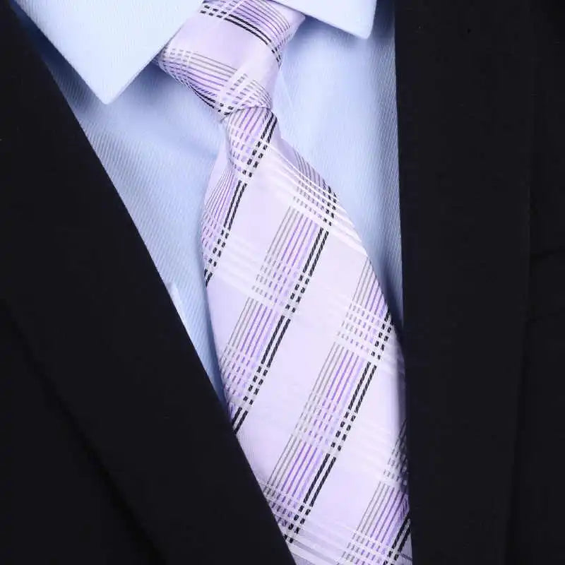 High Quality 100% Real Silk Tie For Men's Business Banquet Formal Shirt Accessories With Fashionable Striped Pattern 8CM Necktie