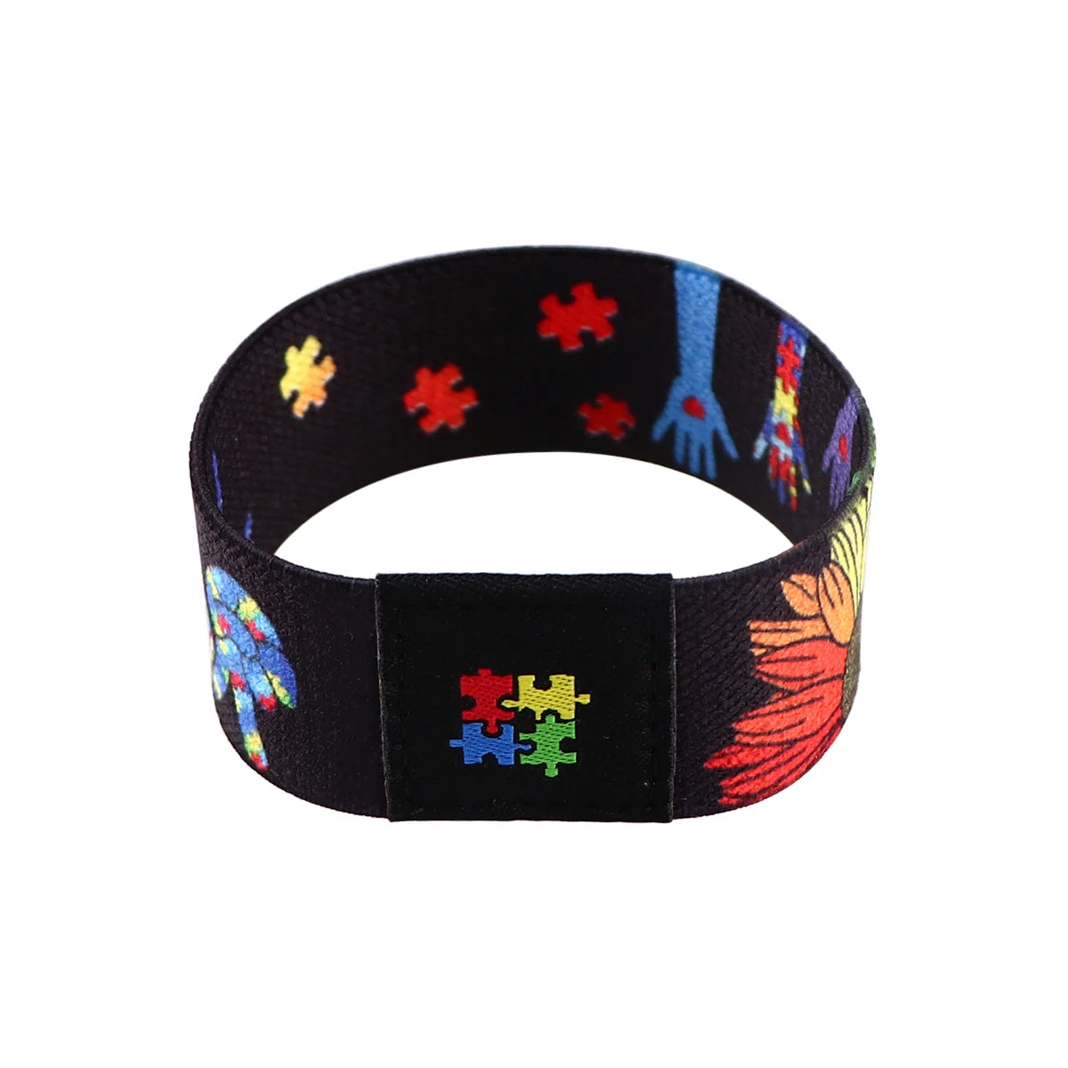 Autism Awareness Puzzle Bracelets on Hand Bangle Wrap Stretch Wristband Bracelet for Women Men Bangles Fashion Accessories