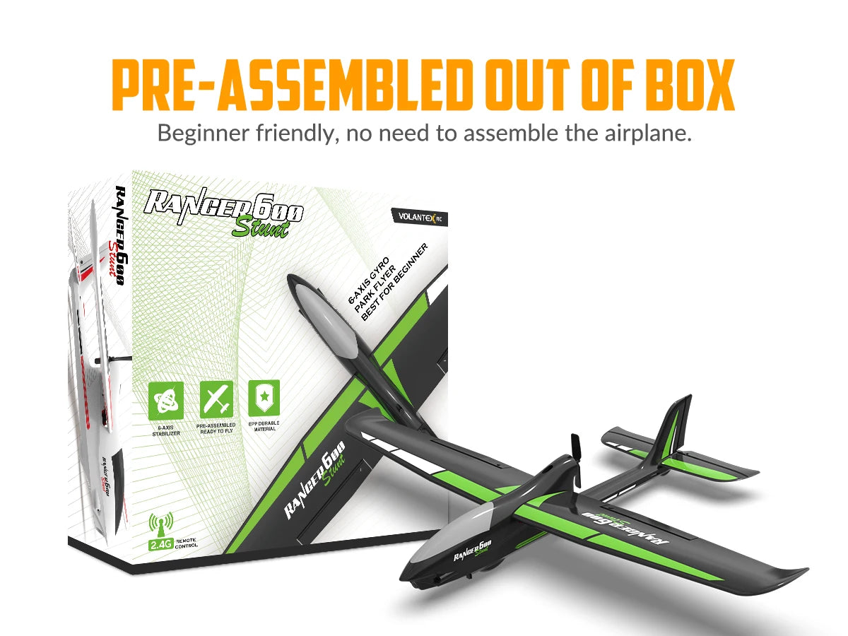 Volantexrc Ranger600 RC Aircraft 2.4GHz 4CH 600MM Fixed Wing RC Plane With 6-Axis Gyro Stabilizer One Key Aerobatic RTF Fighter