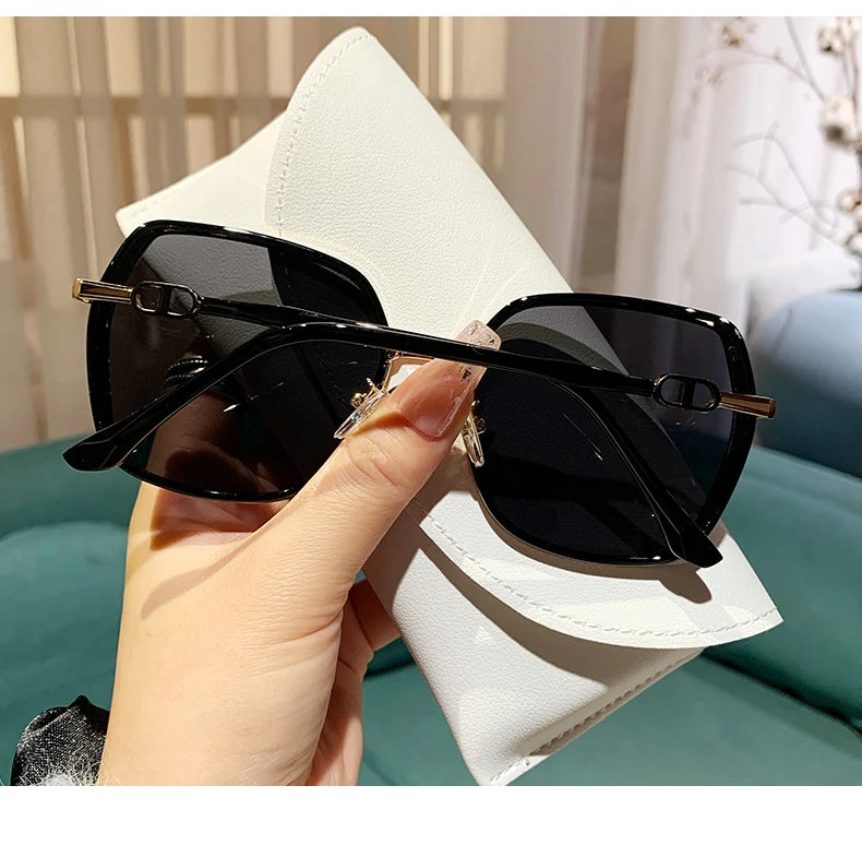 New Fashion Polarized Sunglasses Women UV400 Gradient Lens Sun Glasses Oversized Retro Square Luxury Brand Oculus