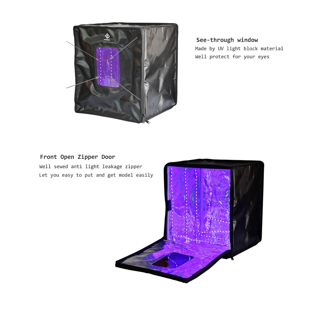 FUNGDO UV Resin Curing Box DIY Curing Enclosure 405nm UV Light Cabinet  with Solar Turntable for Curing LCD SLA DLP 3D Resin Pro