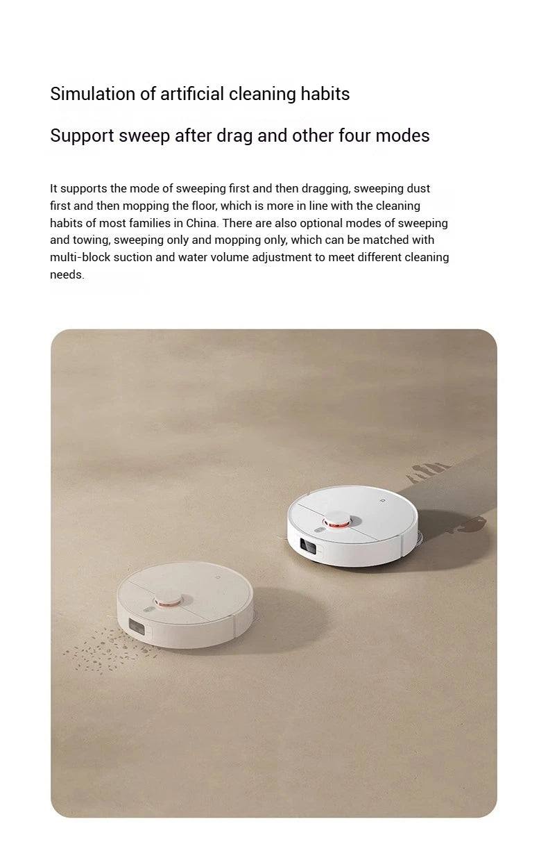 【Xiaomi】 Robot Vacuum H40, 10,000 Pa Powerful Aspiration, Ultra-Accurate Cleaning with Navigation LDS, 2-in-1: Vacuum and Wash