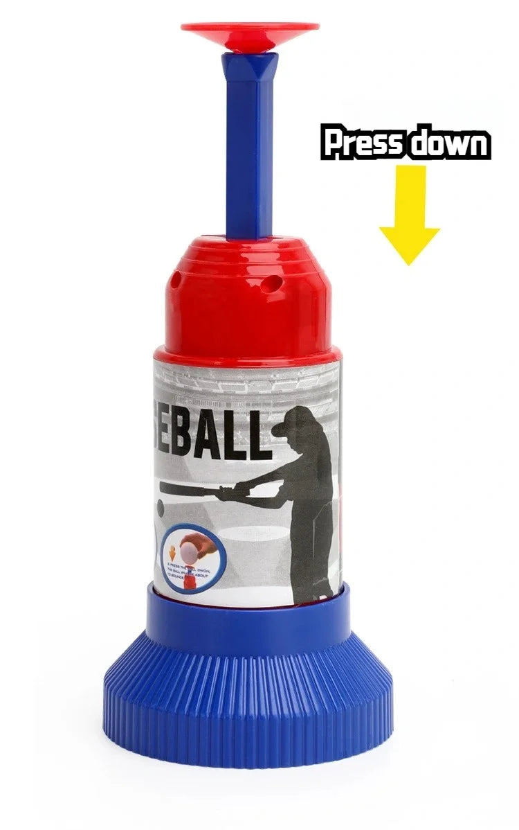 Hot-Selling Baseball Launcher Toy, 2-in-1 Foot-Operated/Manual Press Ball Pitching Machine, Interactive Baseball Training Game for Young Children, Outdoor Sports Toy, Indoor and Outdoor Interactive Sports Game for Kids, Kinde