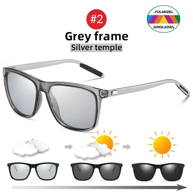 Begreat Photochromic Polarized Sunglasses Men Square Classic Men Chameleon Glasses Male Sun Glasses Driving Eyewear