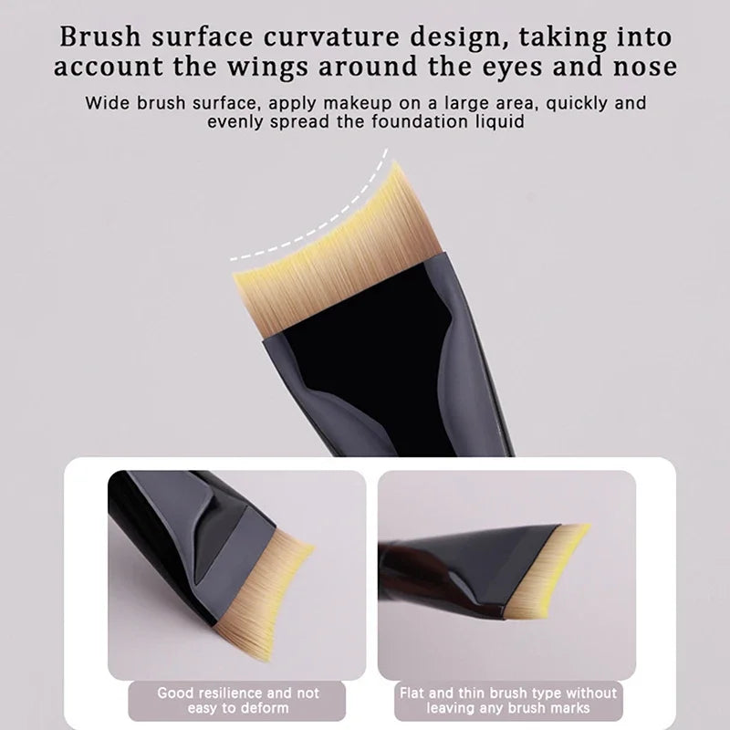 1PCS Ultra Thin Crescent Foundation Brush Lightweight Face Contour Brush Black Handle Contour Brush Mixed Foundation Cream Tool