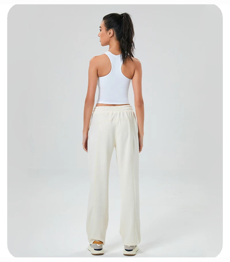Butt Lift Wide Jogging Pilates Straight Yoga Pant Push Up Sports Trousers Fitness Training Wear High Waist Baggy Pants for Women