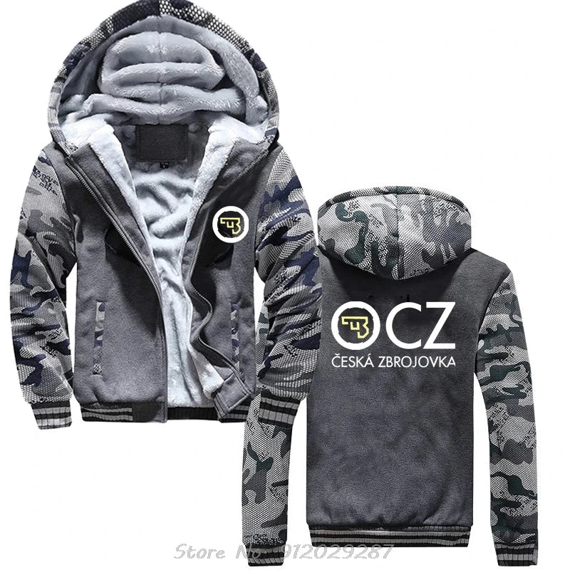 CZ Ceska Zbrojovka Czech Firearms Hoodie Men Hoody Cotton Jacket Zip Up Hoodies Men's Clothing Winter Coats Casual Streetwear
