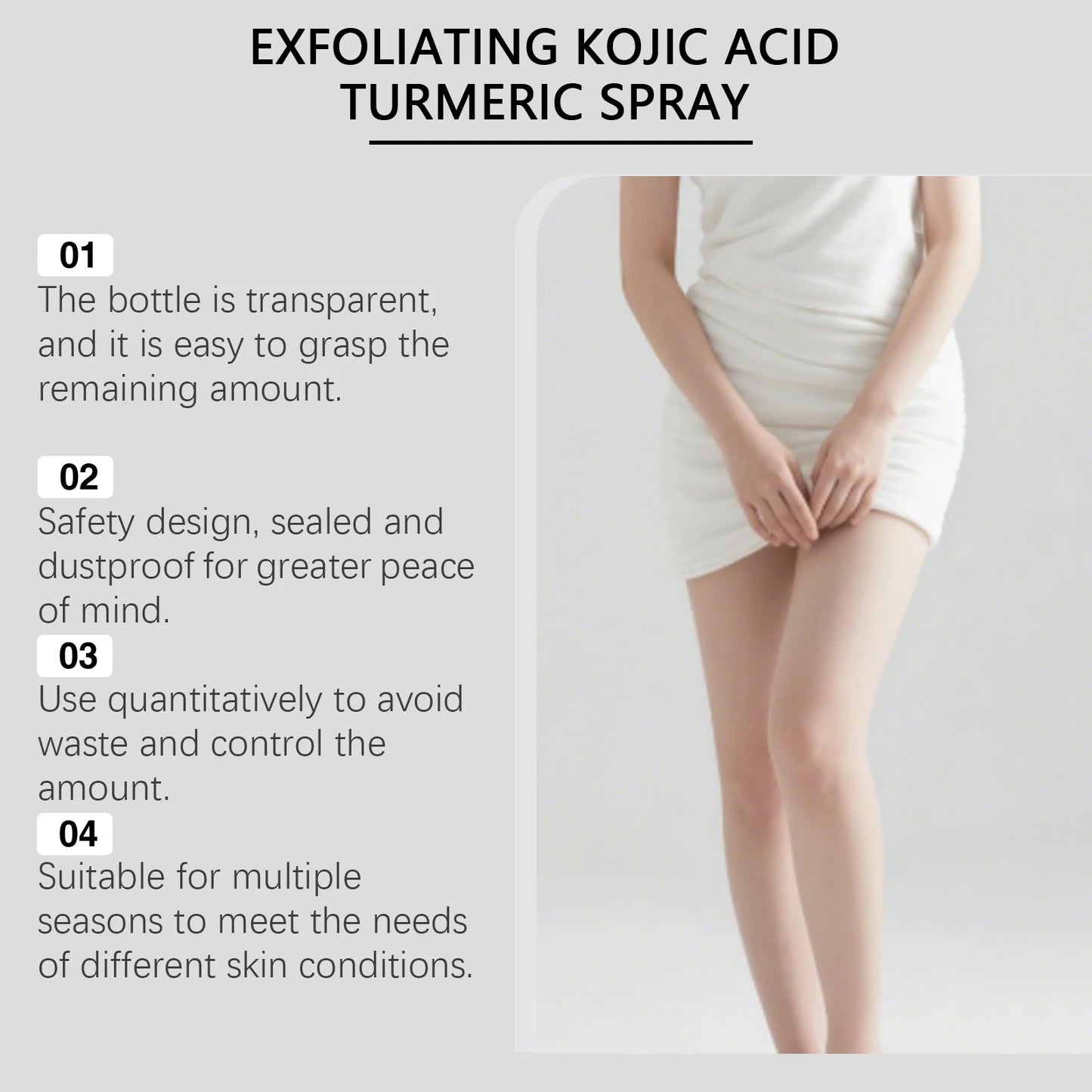 Kojic Acid Turmeric Spray and Serum Keratin Care Exfoliating Peeling Solution Nourishing Hydrating Skin Care Firmness