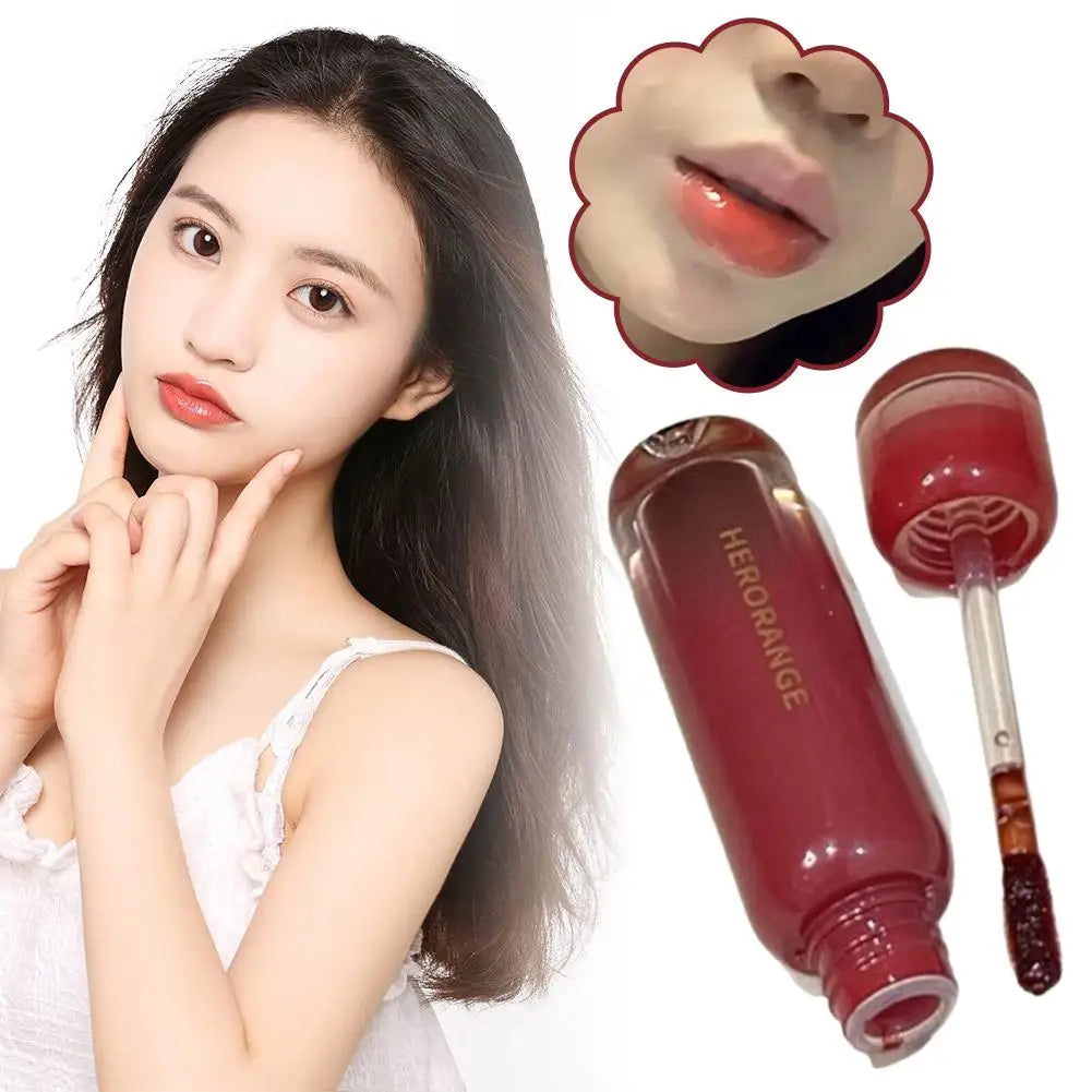 Tulip Pink Lip Glaze Mirror Water Lip Gloss Moisturizing Liquid Lipstick Long-Lasting Shiny Lip Gloss Student-Friendly Cosmetics