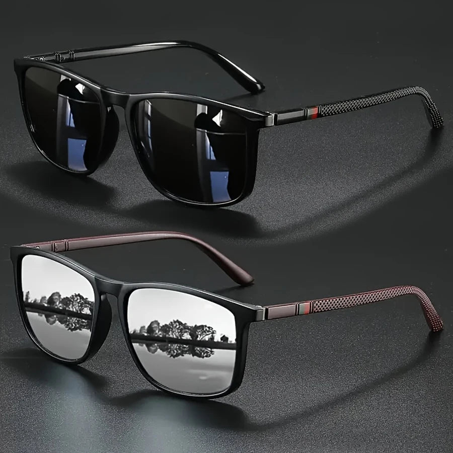 2pcs Luxury Square Vintage Polarized Cycling Sunglasses Men Women Fashion Travel Driving Fishing Sun Glasses Male Eyewear UV400