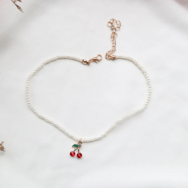 Fashion Lace Necklace For Women Adjustable Elegant Snowfake Strawberry Pendant Velvet Choker Necklace Collar Party Jewelry Gift