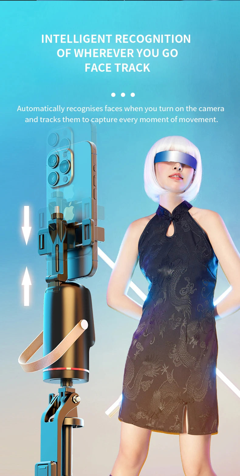 Smart Phone Gimbal - 360° Rotation, Auto Tracking, Stabilize Shots for Phone, Perfect for Vlogging & Live Streaming, Easy To Use