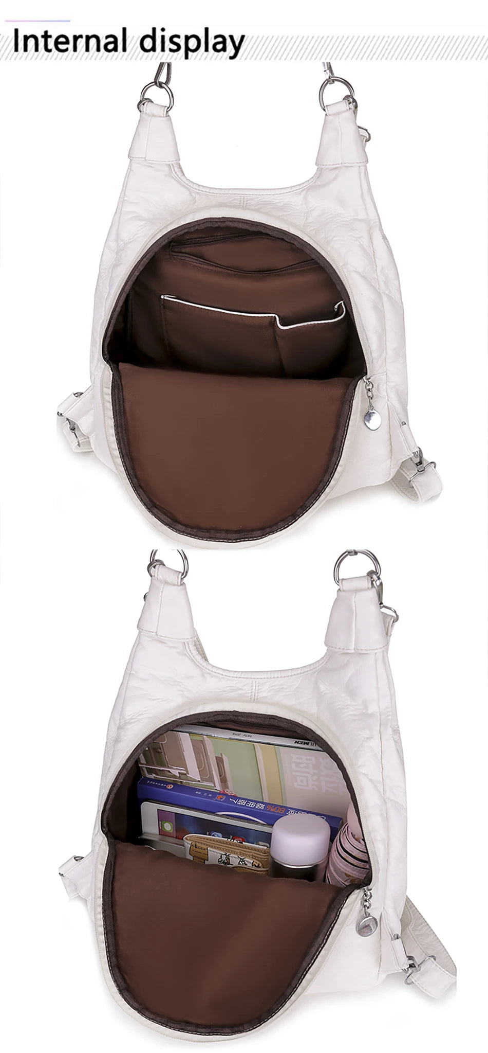 Multifunction Bags Purses High Quality Bookbag Soft Leather School Bags For Teen Girls Ladies Travel Large Capacity Mochilas