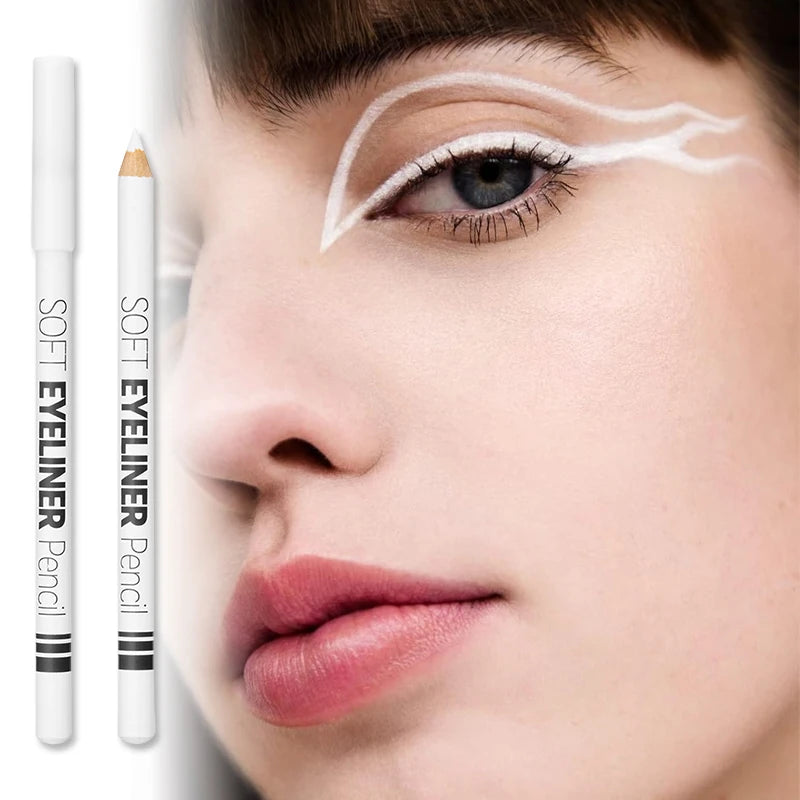 Smooth Waterproof White Eyeliner Pencil - Long-Lasting Eye Brightener Easy Wear Fashion Makeup Tool for Smooth Application