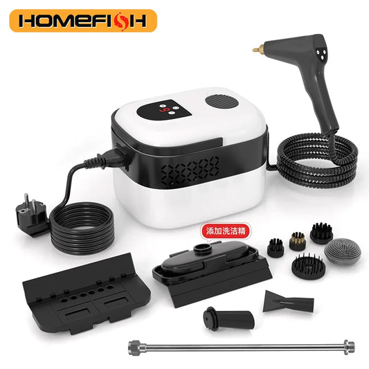 HOMEFISH 2500W Handhled Steam Cleaner High Pressure and Temperature For Household Kitchen Hood Car Smart Jet Washer