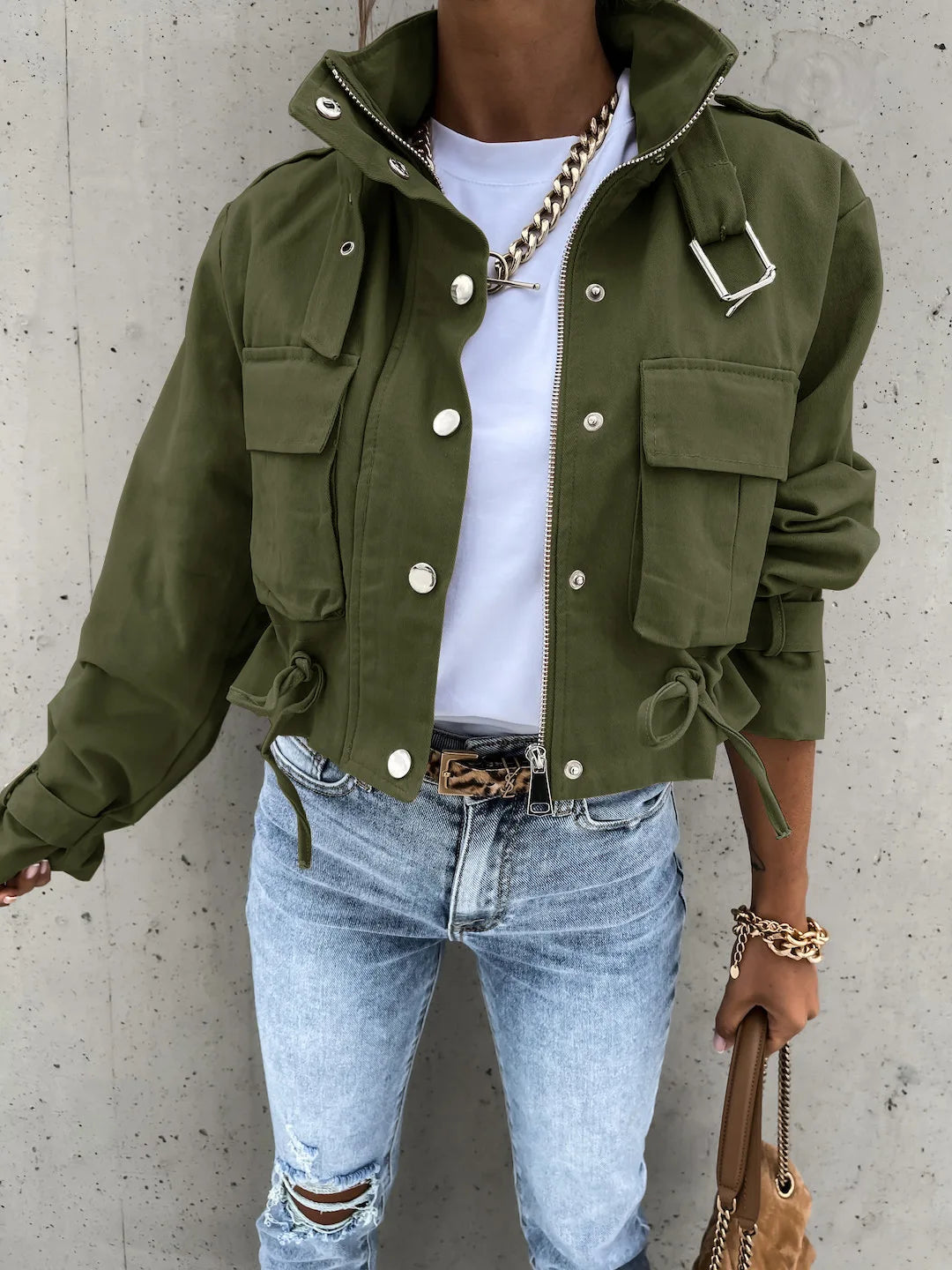 Winter Jacket Women 2025 Streetwear Long Sleeve Top Bomber Trending Products Clothes Coats Short Tooling Style Coat Women
