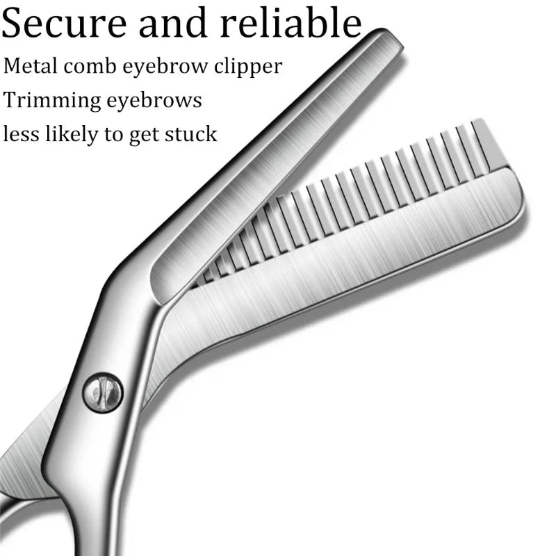 Stainless Steel Eyebrow Scissors Comb High Quality Makeup Scissors Trimming Eyebrow Knife for Men Women Hair Remover Shaver Tool