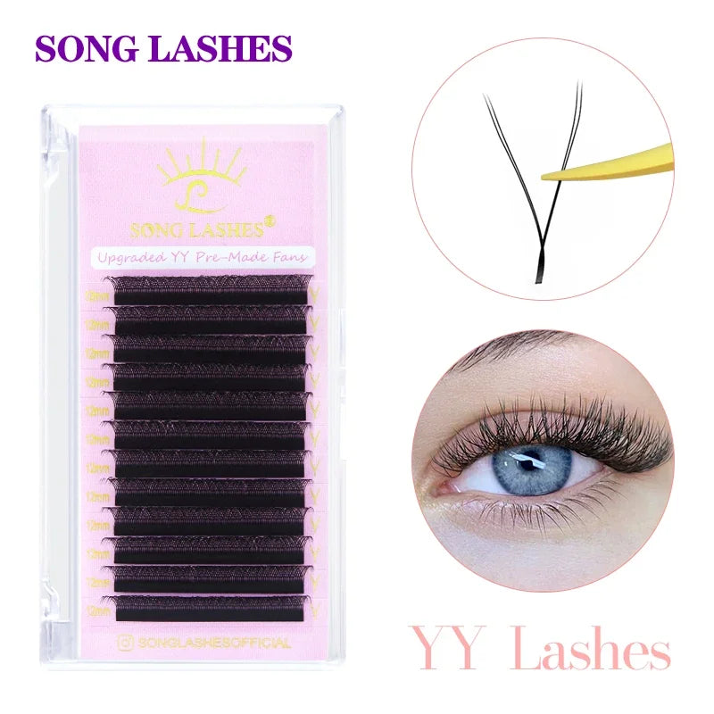 SONG LASHES  0.05 0.07  YY  premade fans eyelash extensions  for salon  individual eyelash extensions YY lash for  lash artist