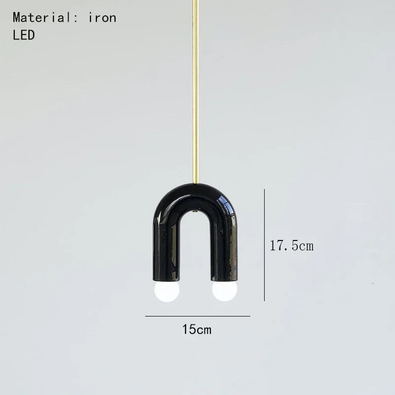 Colorful pendant lights Simple geometric linear pendant light fixture Hotel Restaurant suspension luminaire Bar hanging lights