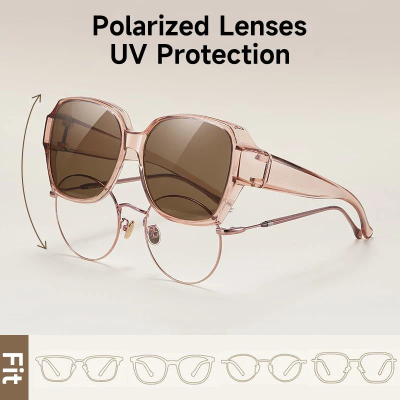 Polarized Sunglasses Can Cover Myopia Glasses Men's and Women's UV Protection to Make round Face Thin-Looked for Driving