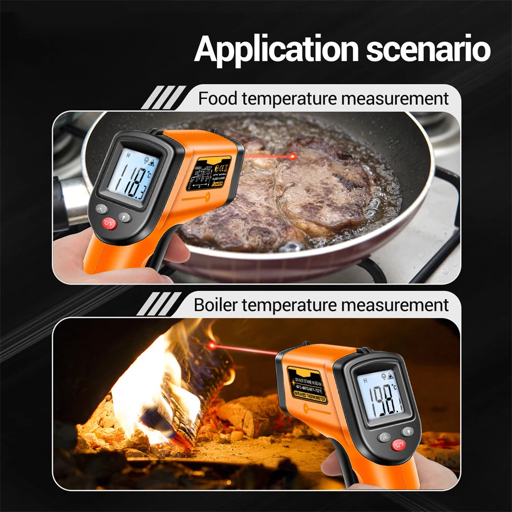 Digital Infrared Thermometer Non-contact Thermometer Industrial Precision Laser Temperature Meter Pyrometer Instrument Tool