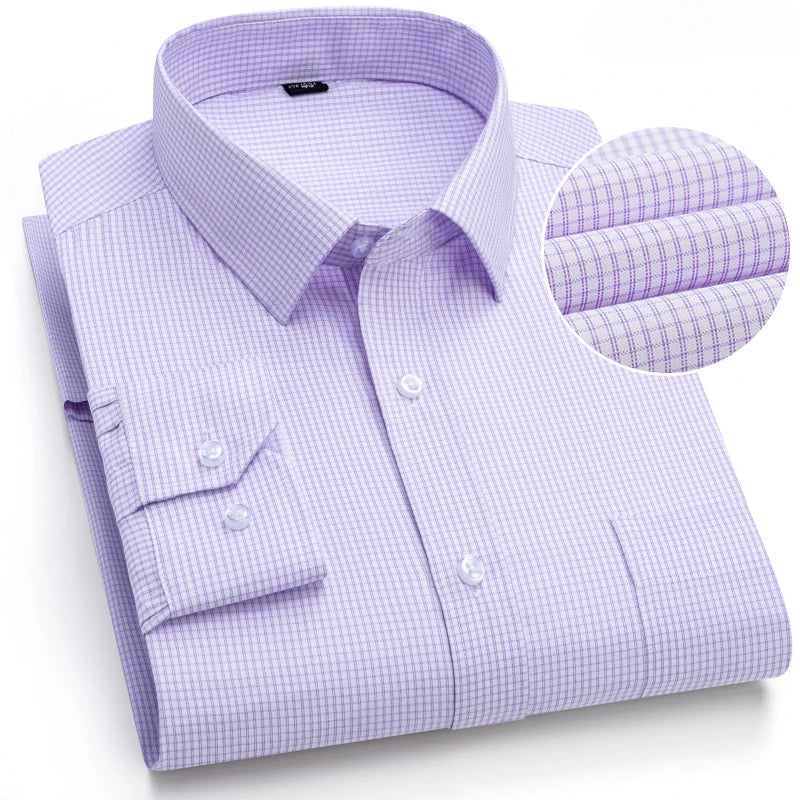 New in shirt elegants cotton long-sleeve shirts for men slim fit Casual plain shirt plaid designer tops soft houndstooth clothes