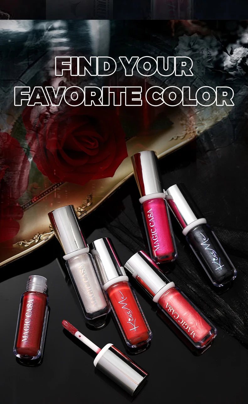 Diamond Pearlescent Vampire Lip Gloss Long Lasting Moisturizing Waterproof Non Fade Halloween Makeup Shimmer Lipstick