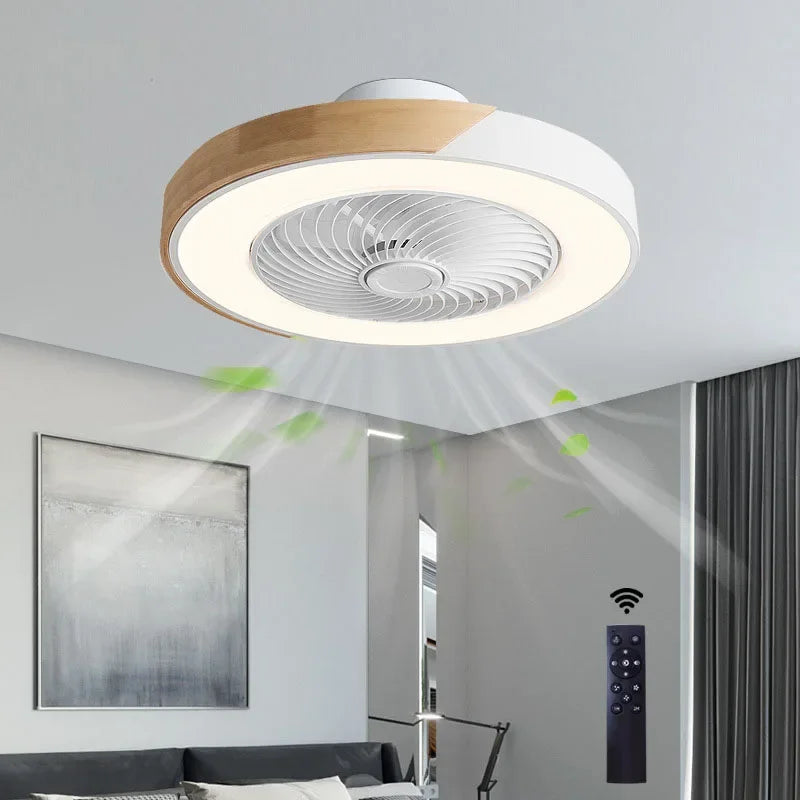 LED Fan Light Ceiling Lamp Household Modern Simple Bedroom Restaurant Invisible Ceiling Fan Light Living Dining Table Room Decor