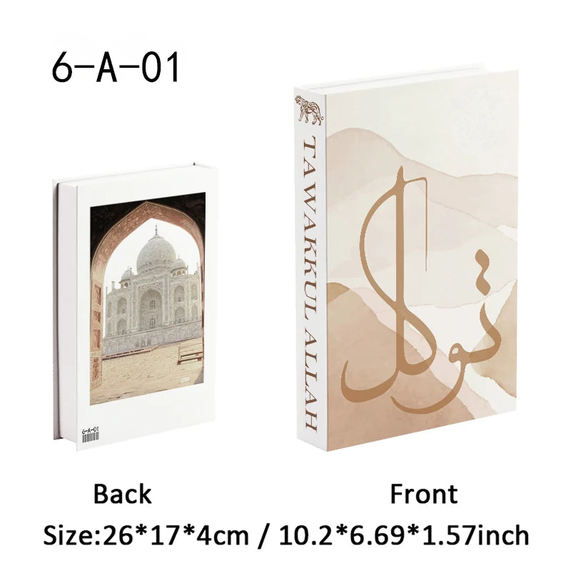 Islamic Mosque Kabaa Luxury Fake Book Home Decor Decorative Books Storage Box Simulation Book Coffee Table Interior Decoration