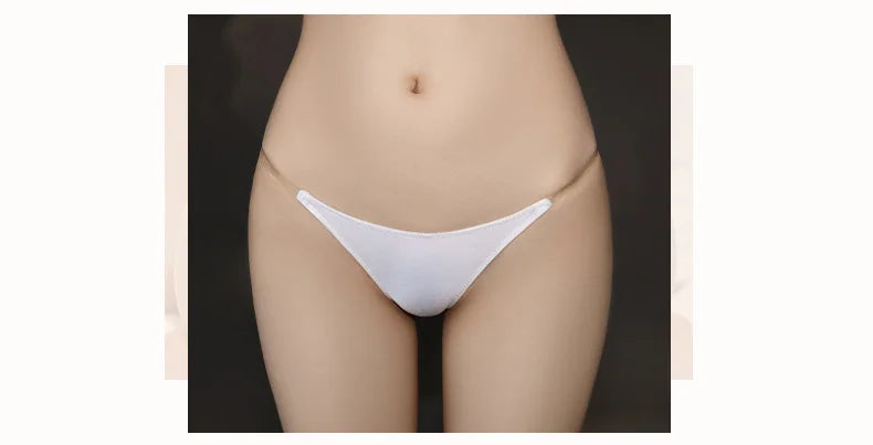 Sexy Erotic Transparent Thong Panties Thin Elastic Low Waisted Women's Underwear Allure G-String Shiny Lingerie Ladies Thongs