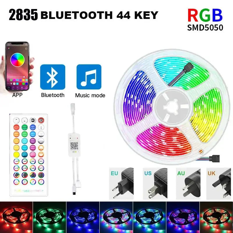 Led Strip 5 15 Meter 20M Led Strip Light Waterproof Rgb 12V 5050 2835 Ir Wifi Bluetooth Self-Adhesive Led Band Led Room Light