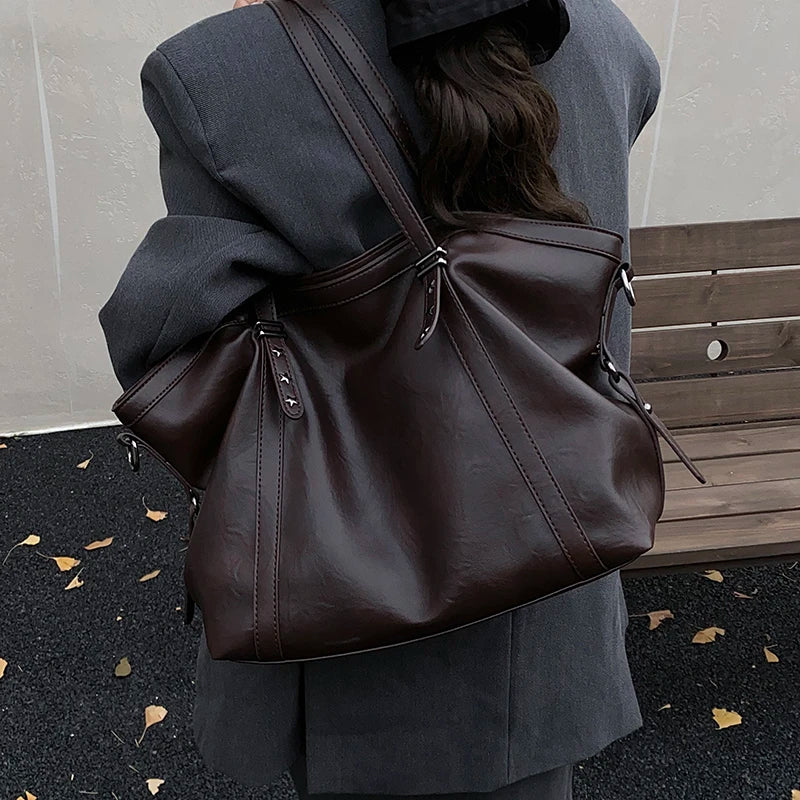 Women's Bag Large Capacity Shoulder Bags High Quality PU Leather Handbags and Purse Female Retro Tote Bags sac a main femme