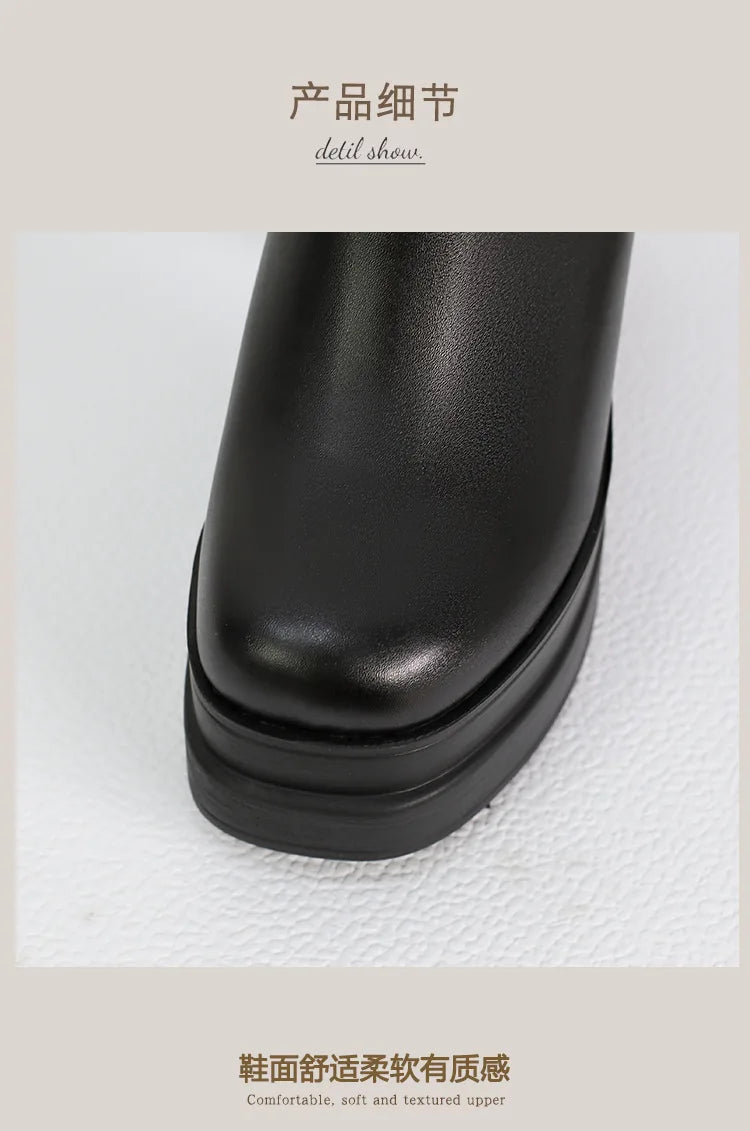 2025 New Women's Boots Sexy Ultra High Heels Woman Round Toe Boots Platform Shoes Women Shoes Ankle Boots Zipper Party Shoes