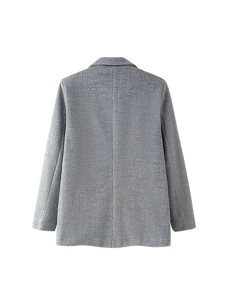 2024 European and American style woolen suit autumn and winter new fashion woolen coat jacket for women