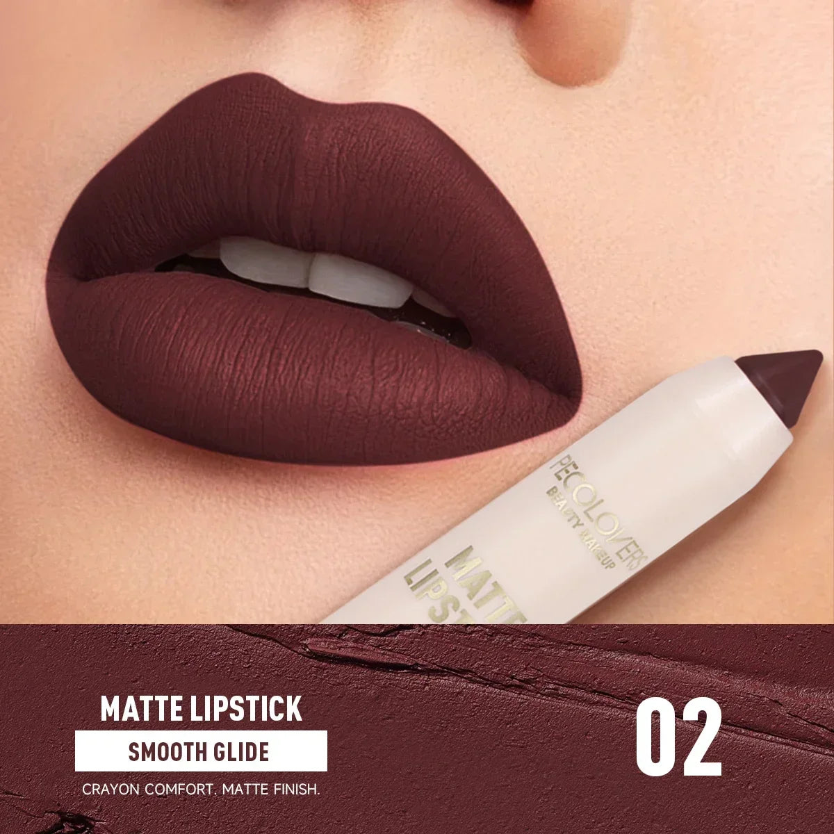 1PC Waterproof Matte Lipstick Pen-Long-Lasting, Waterproof, Moisturizing Formula in Various Shades of Pink, Red, and Nude