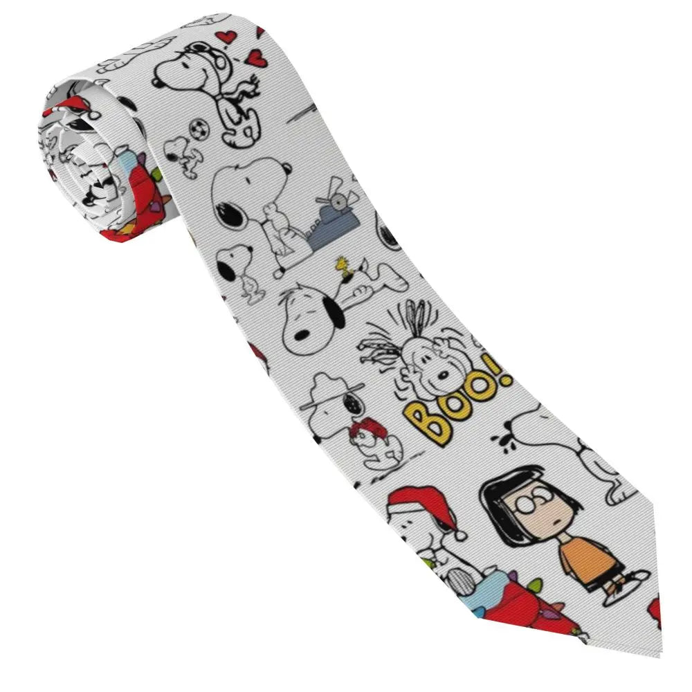 Personalized Fashion S-Snoopys Neckties Men Silk Cartoon Office Neck Tie