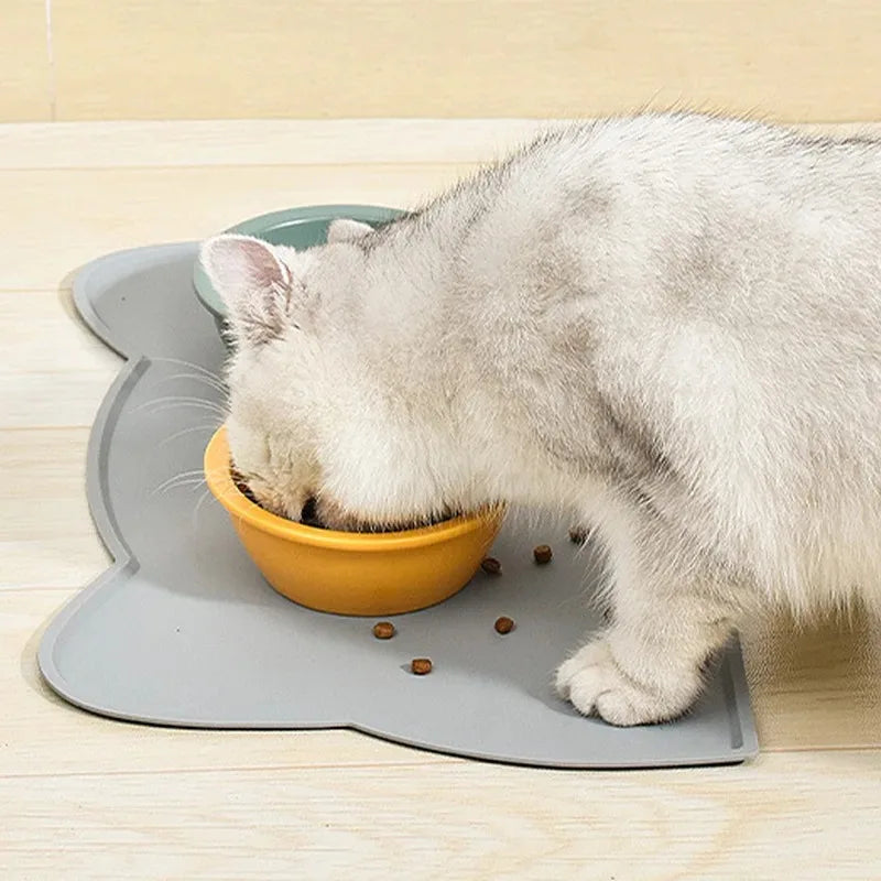 Pet Dirt Resistant Silicone Food Mat Portable Waterproof Leakproof Non-Slip Feeding Mat Bowl Mat Mat for Cats Dogs Pet Supplies