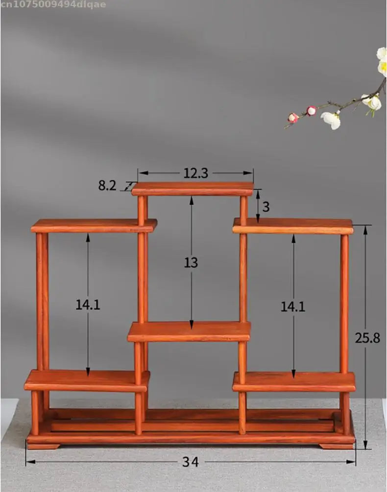 Natural Solid Wood Decorative Shelves for Wine Tea Sets Pedestal Crafts Vase Flower Pot Bonsai Buddha Display Stand Storage Rack