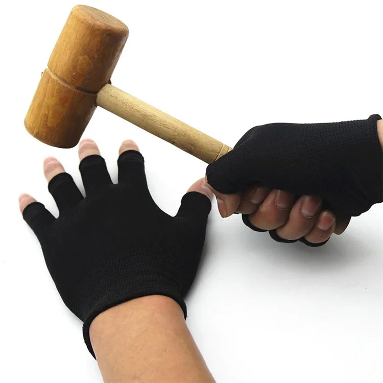1 Pair Men's and Women's Multifunctional Half Finger Gloves Wear Resistant Knitted Wrist Protection Gloves