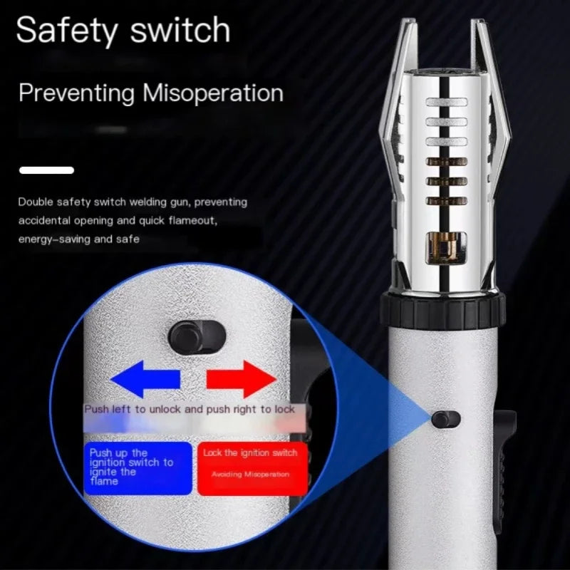 2023 High Temperature Welding Gun Lighter Windproof Red Flame Cigar Lighter Butane Inflatable Lighter Outdoor BBQ Men's Tools