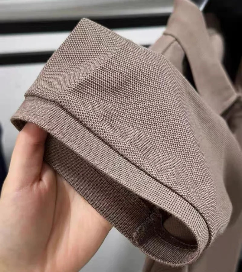 100% pure cotton new men's short sleeve summer comfortable breathable polo shirt high-end brand designer embroidered T-shirt top