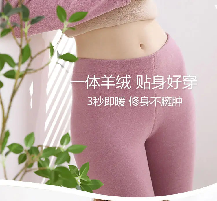 Thermal Underwear For Women Winter Warm thicken lamb fleece high elastic Long Johns bottoming Two Piece Sets Thermos Clothing