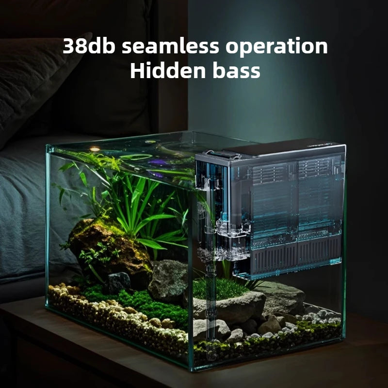 Fishbowl Filter Aquarium Circulating Filters Water Pump Fish Tanks Wall-mounted Waterfall Filters Small Household Filter System