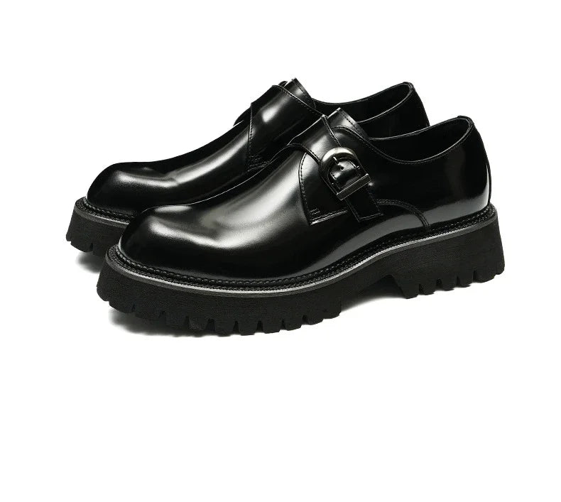 Italian Patent Leather Mens Dress Shoes Luxury Brand Handmade Fashion Platform Elegant Genuine Leather Wedding Oxfords Shoes Man